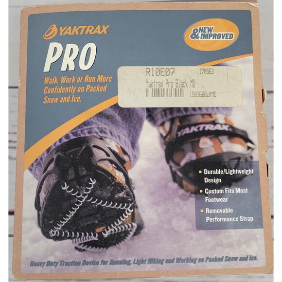 Yaktrax Winter Traction Hiking Walking Cleats for Snow Ice Rock Black Medium - Picture 1 of 7